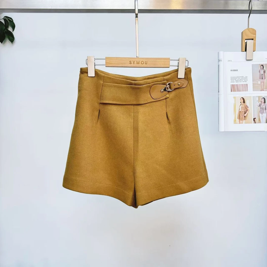 茜舞短裤女2025时尚纯色百搭直筒休闲裤【625321】