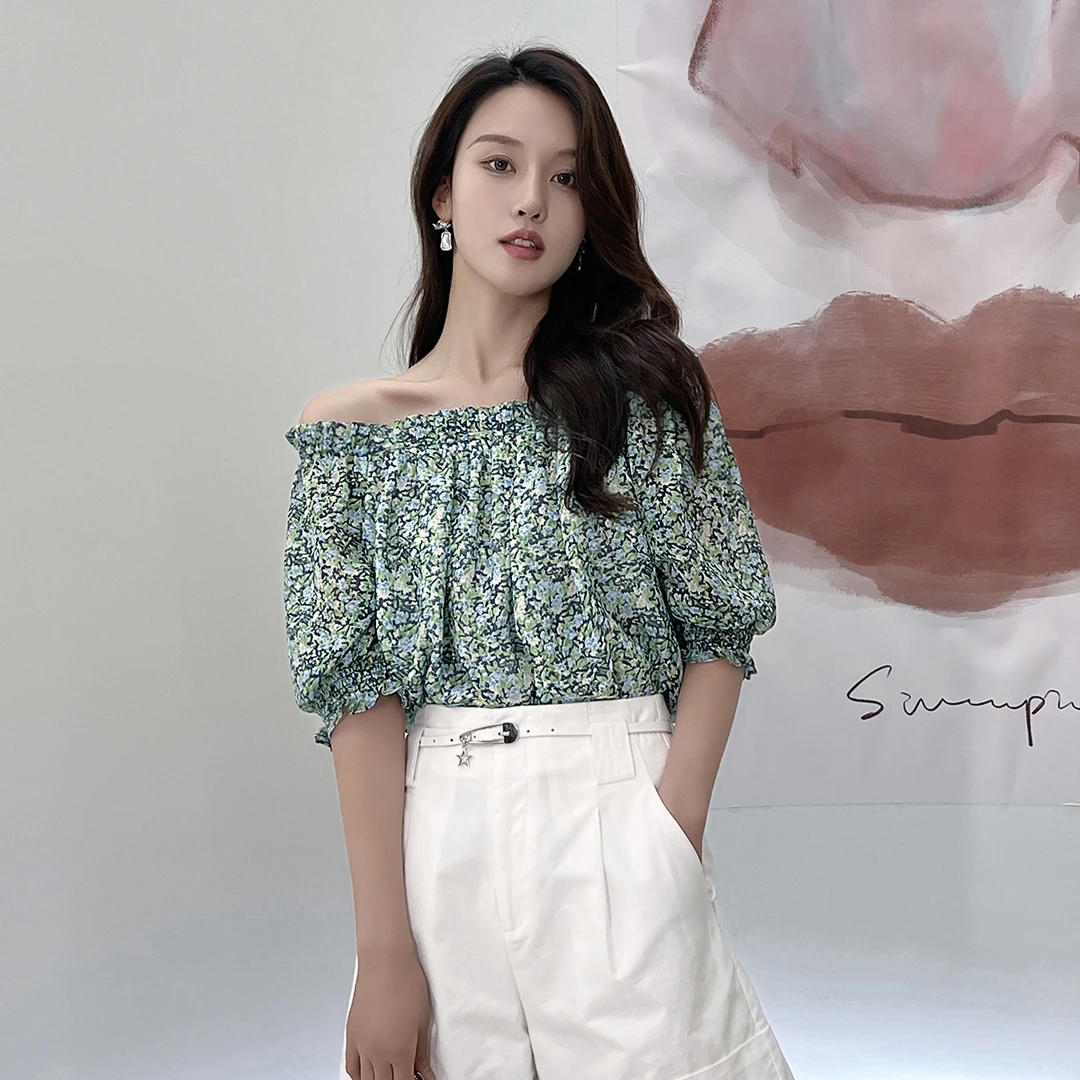 印花衬衫女2025时尚气质碎花衬衣【231363】