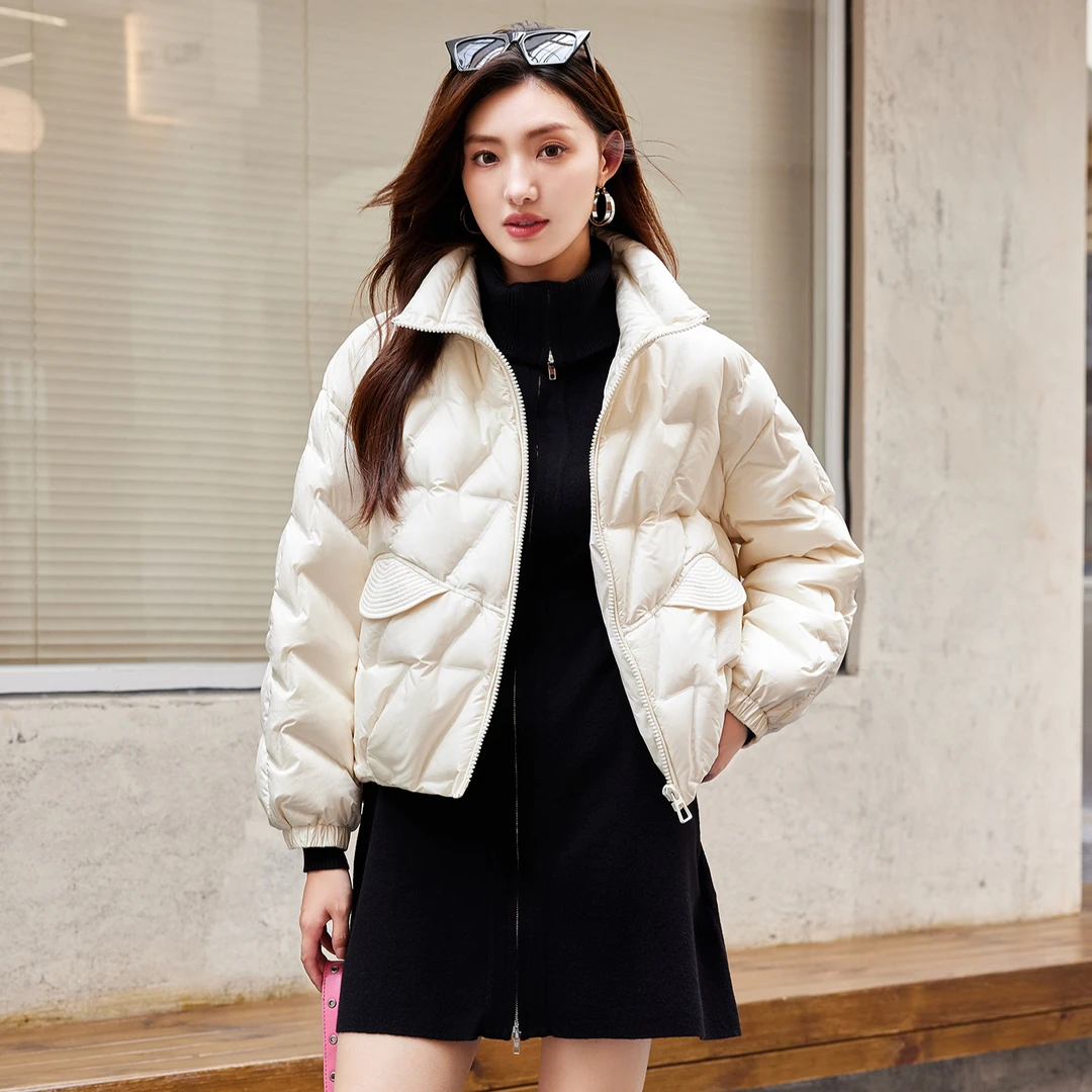 茜舞短款羽绒服女士2025时尚休闲保暖百搭羽绒服【53W131】