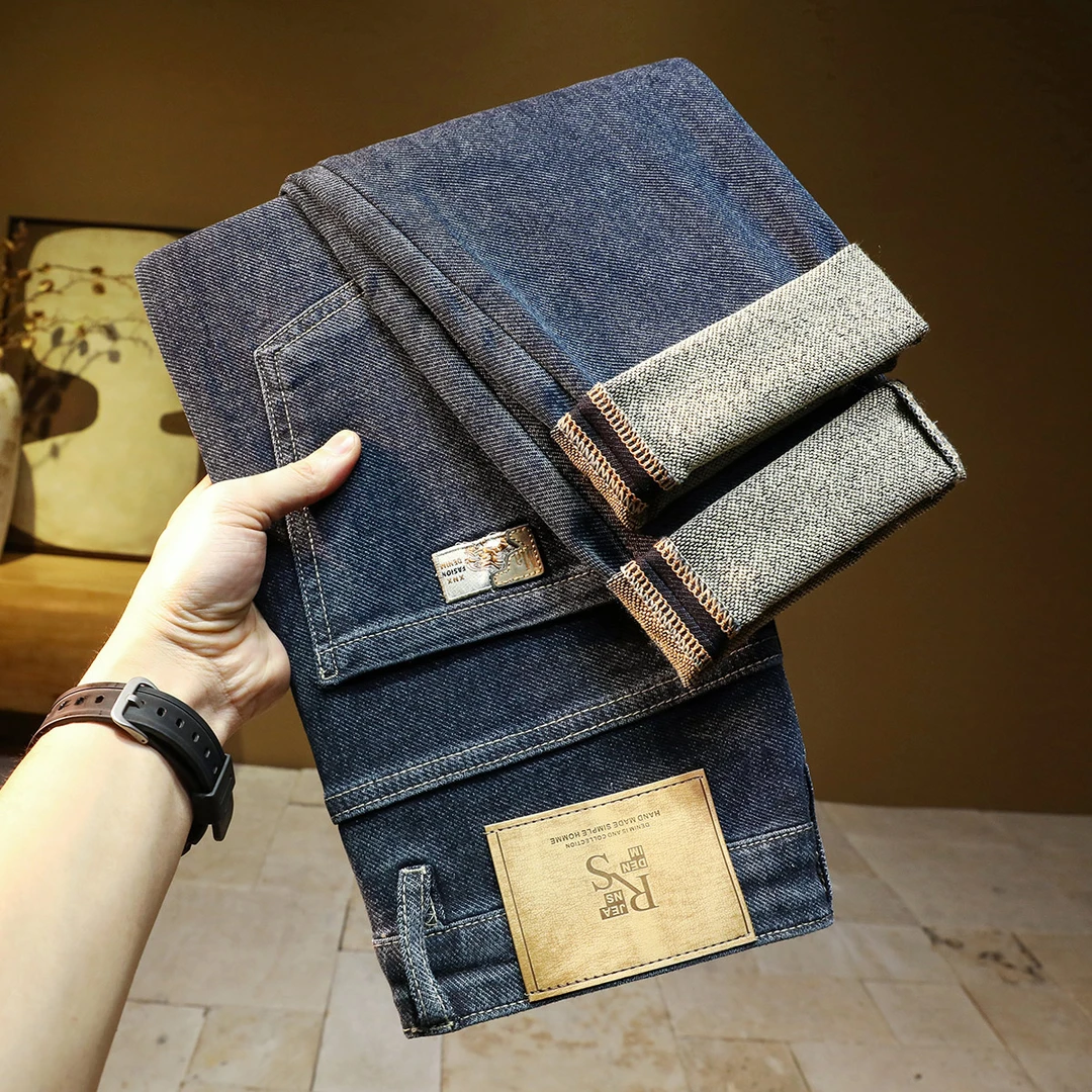 春秋款牛仔裤男士2024弹力痞帅宽松直筒裤秋季舒适百搭休闲长裤子