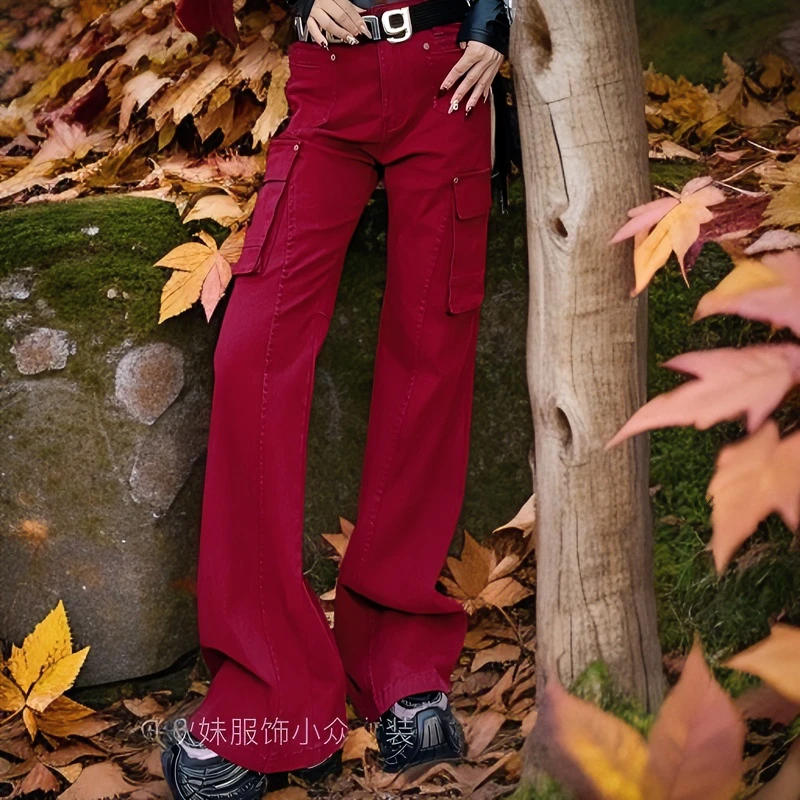 小众设计欧货小脚微喇叭牛仔直筒裤