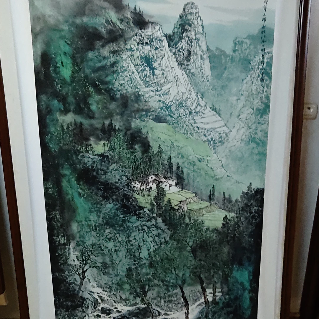 大红袍王辉老师揉纸画山村春晓大美河山第56页入册作品180X98