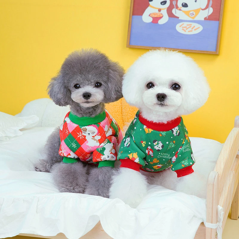 宠物衣服雪花圣诞卫衣泰迪宠物狗保暖衣服中小型狗狗衣服新款服饰