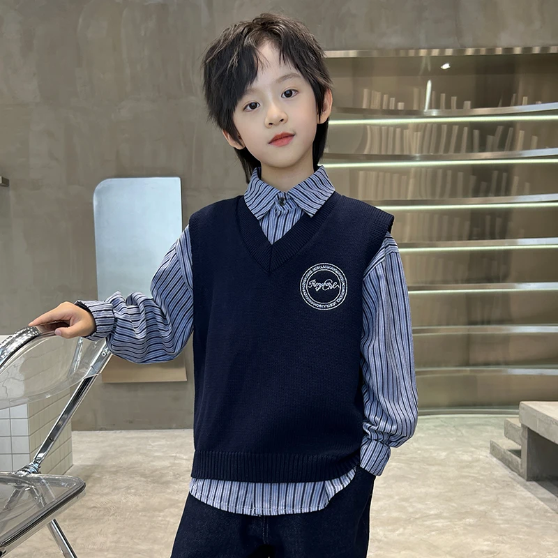 中班仔童装儿童马甲2025春秋装新款男童毛衣背心秋季中大童*36140