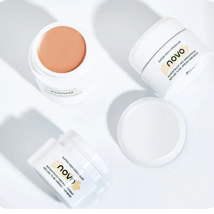novo高清明净遮瑕膏防水遮痘修颜遮斑防汗遮暇盘遮盖斑点不脱妆