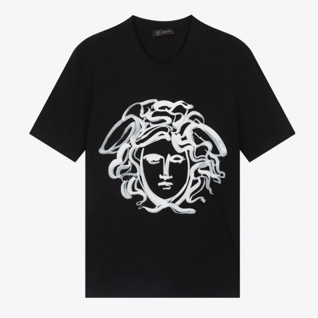 全新未使用 VERSACE/范思哲 经典款素描美杜莎头像休闲半袖T恤