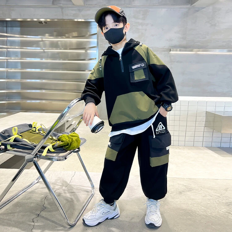 男童卫衣套装春秋款2025新款中大儿童男孩秋装两件套洋气酷帅潮衣