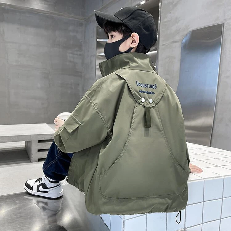 男童秋装外套2025新款秋季男孩中大童洋气上衣儿童春秋酷帅夹克潮