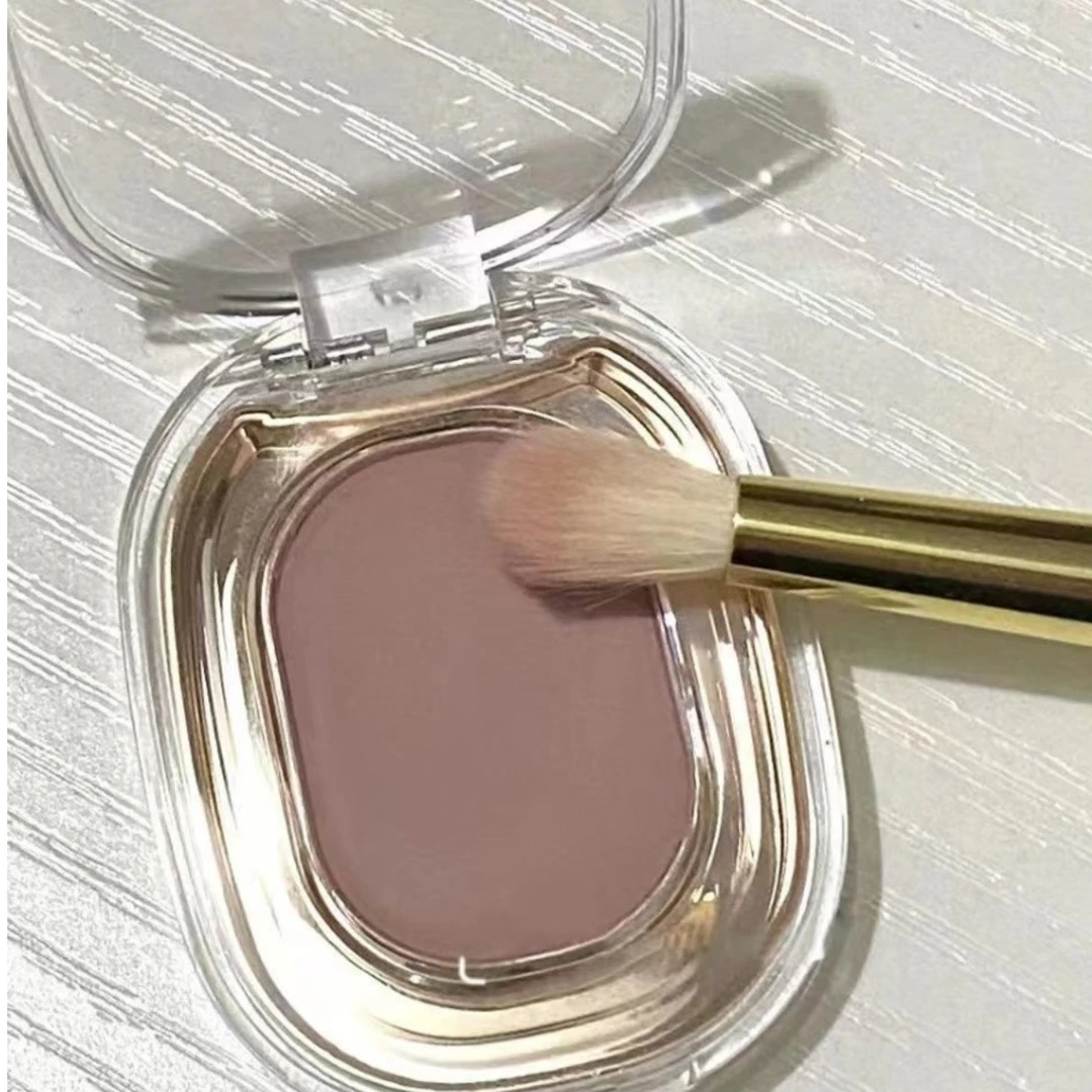 低饱和干枯玫瑰茶冻单色眼影深邃感削肿色防水防晕染细闪眼妆学生