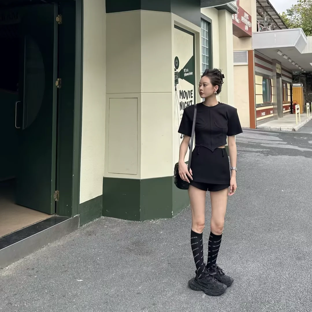 KIOKWANG//自留款小众设计高腰百搭裙短裤