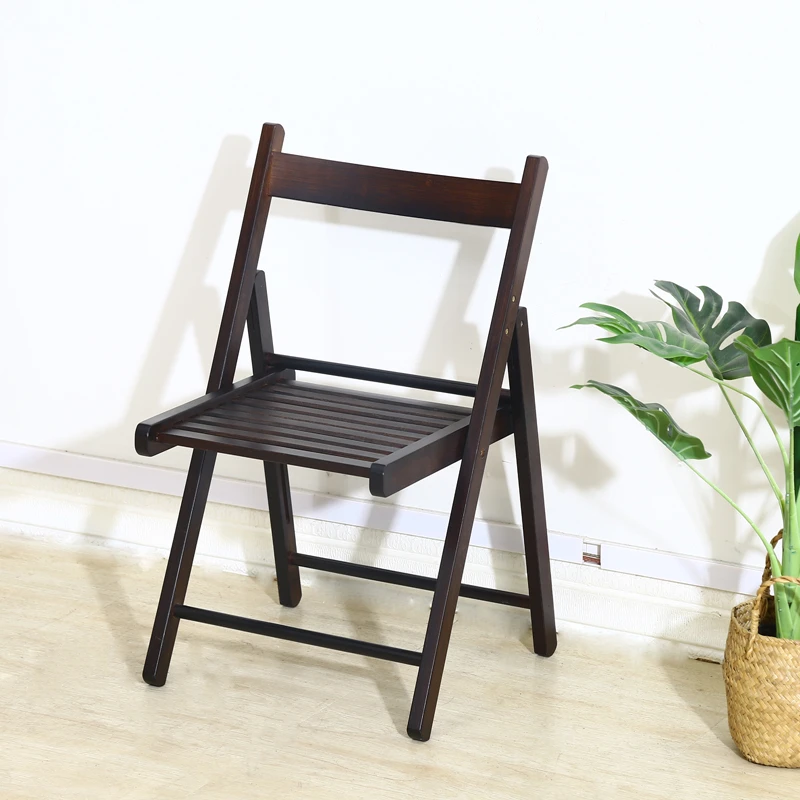 CR444胡桃色楠竹折叠椅小板凳带靠背室内户外休闲家居椅子精品
