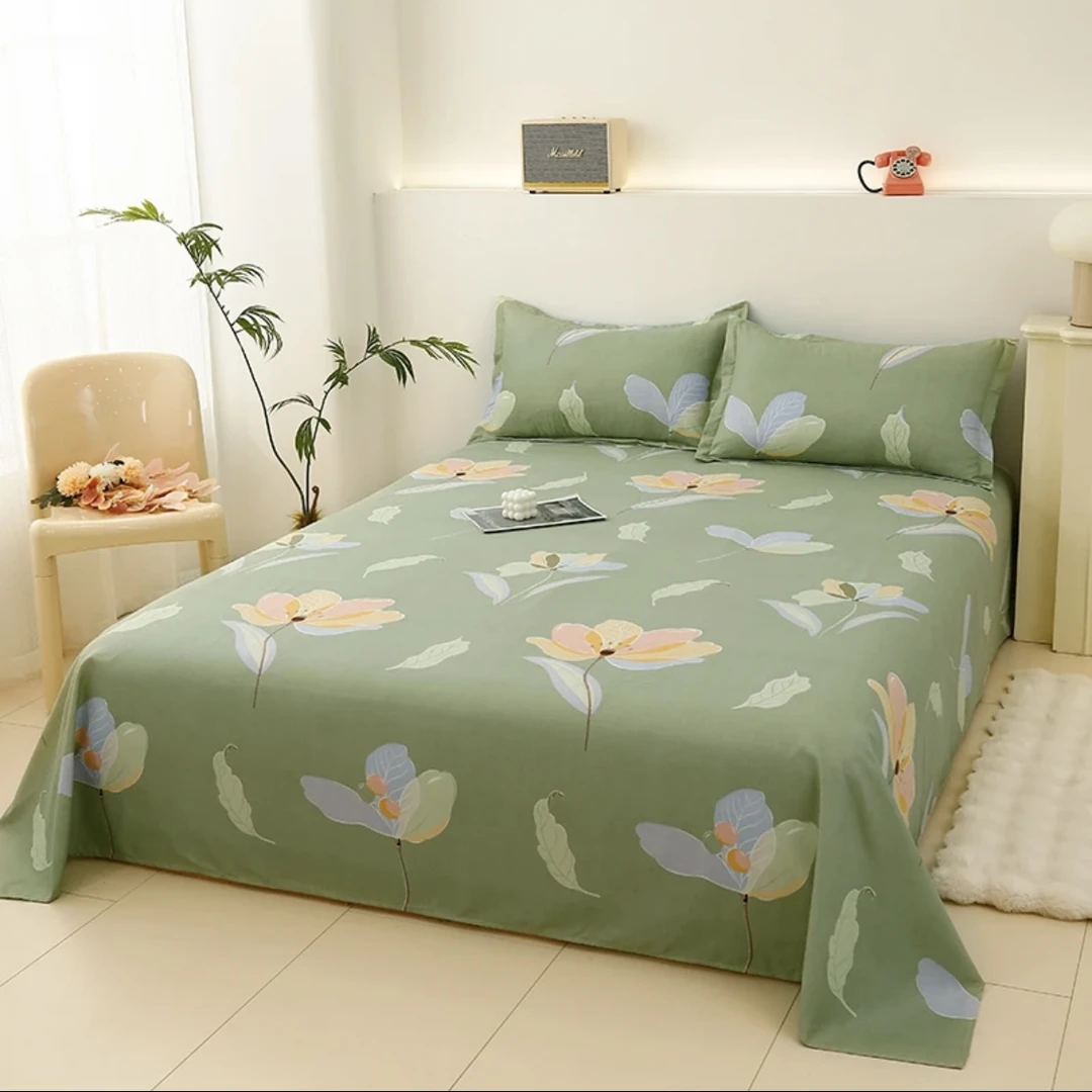 【春花浪漫双人床单】亲肤加厚印花网红双人床单200*230cm（±5cm）