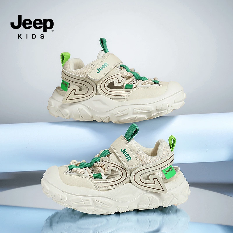 jeep男童运动凉鞋夏季包头软底透气女童鞋2024新款儿童鞋子框子鞋