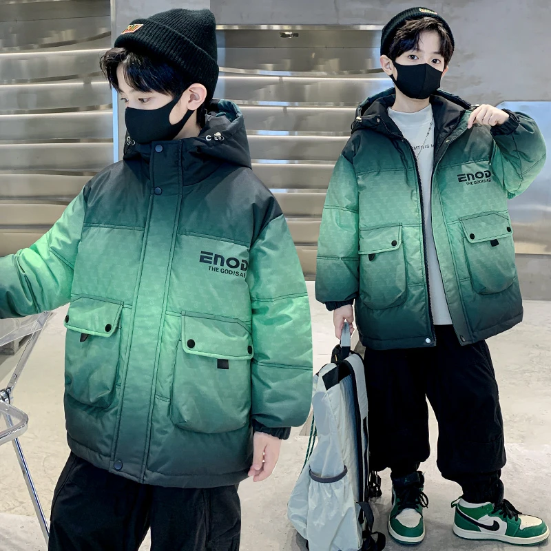 男童棉衣冬装2024新款儿童纯色棉服冬季中大童洋气外套加厚棉袄潮