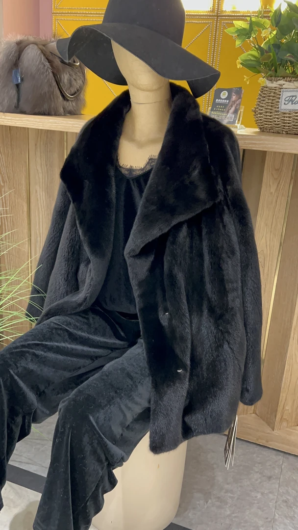 【香港皇家】热卖款 大翻领两用 皇冠天鹅绒气质百搭休闲宽松时尚