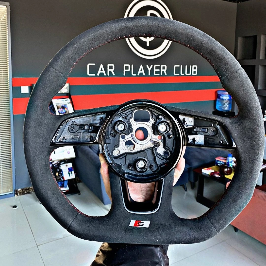 Audi A4 A5 S4 S5 RS4 RS5车型 17-23款升级平底翻毛皮RS标裸盘