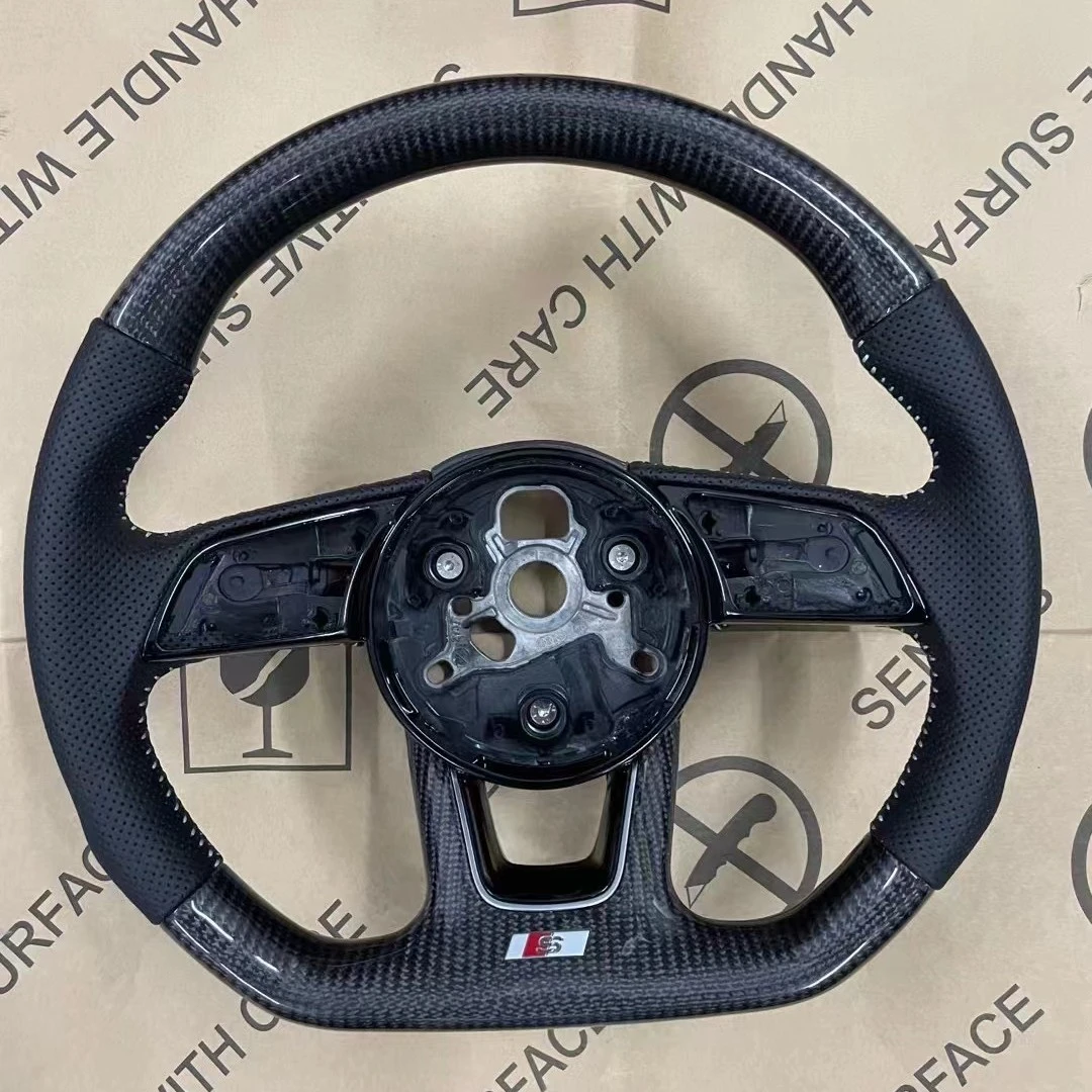 AUDI A4/A5/S4/S5/B9平台车型升级平底碳纤维方向盘S/RS标裸盘