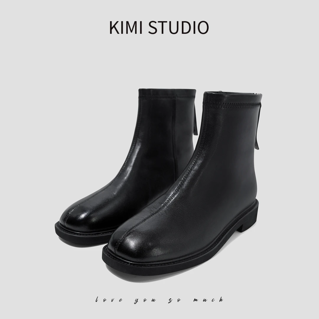 XZ240290    头层纳帕牛皮方头舒适短靴