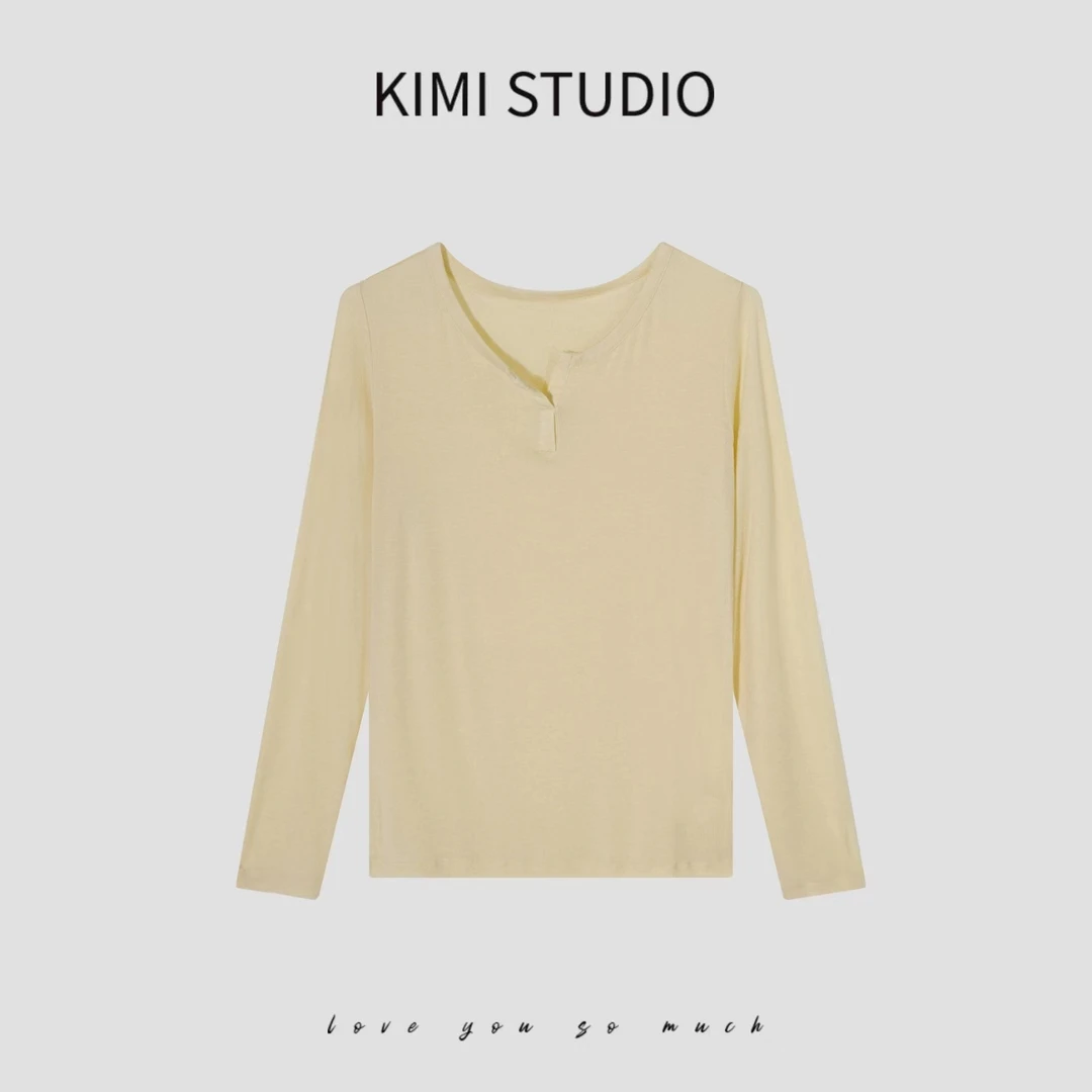 AW24353  天丝小V领防晒百搭打底衫