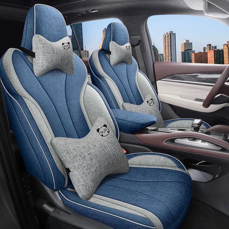 亚麻布艺吉利星越L全包围专用座套汽车坐垫专车定制四季通用车套