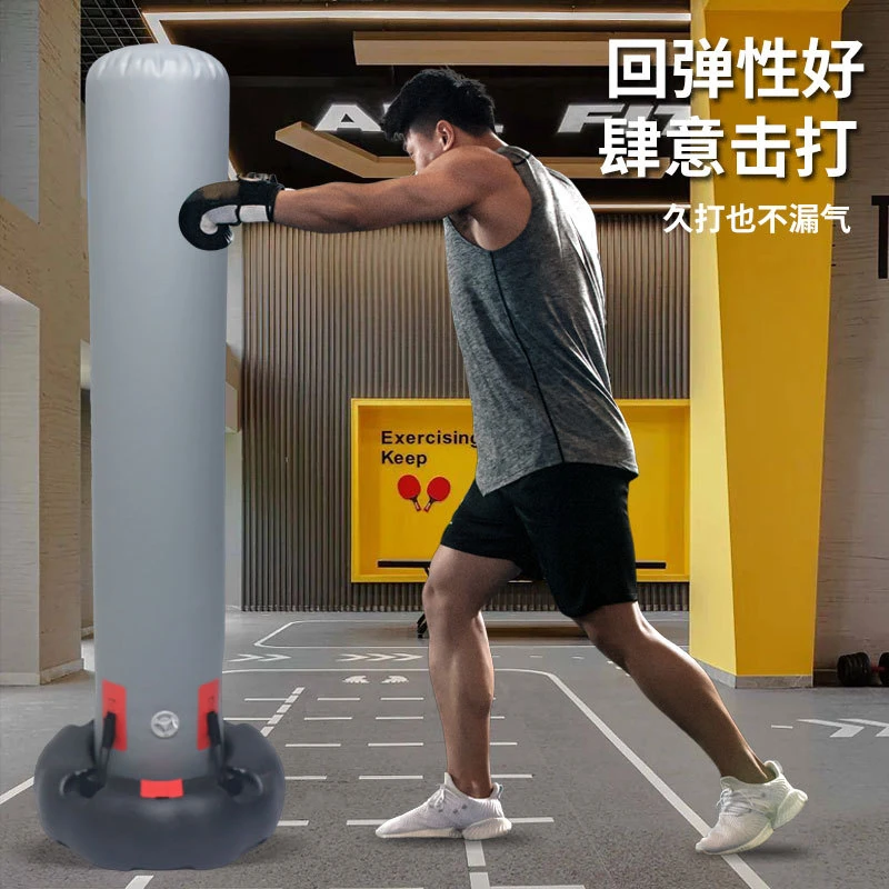 新款充气拳击立柱沙袋散打立式家用不倒翁儿童跆拳道成人训练沙包
