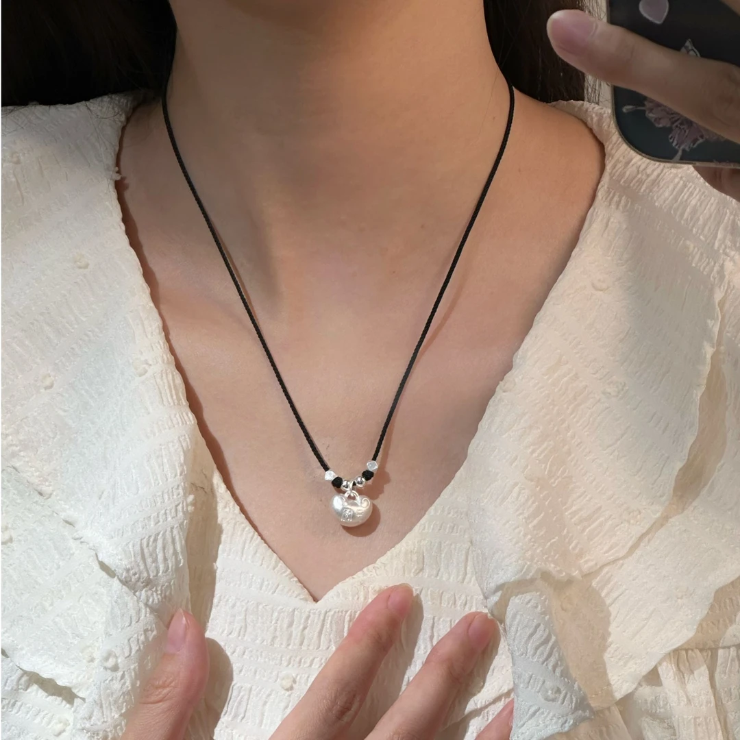 早兰 吊坠足银布艺 【元福项链】足银999小胖福项链时尚百搭简约