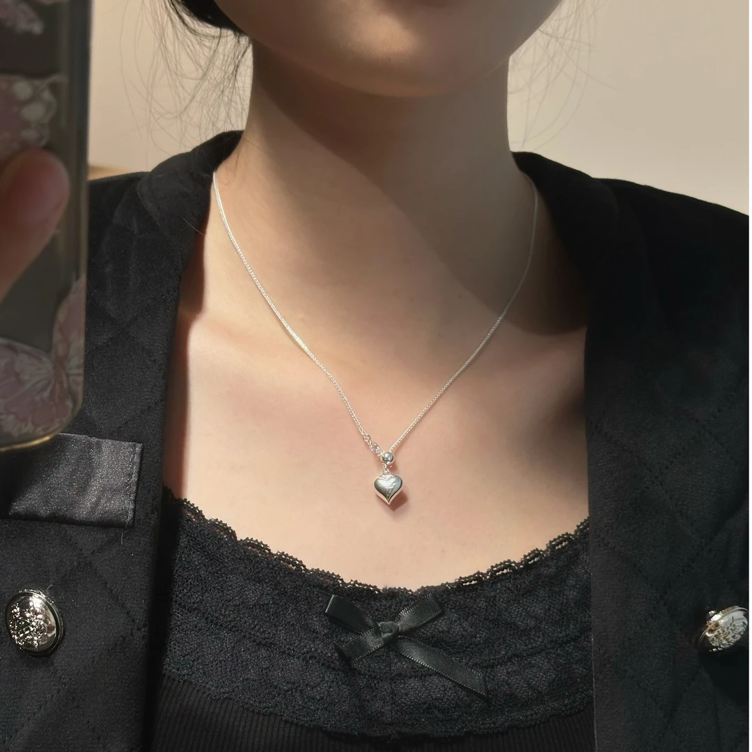 早兰 坠链均925银 【妤心项链】S925银爱心时尚项链百搭简约轻奢