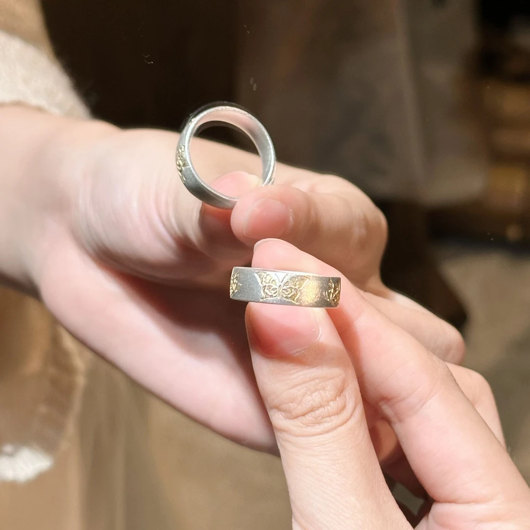 早兰 足银戒指 【灵翼戒指】足银999.9戒指蝴蝶精致时尚百搭