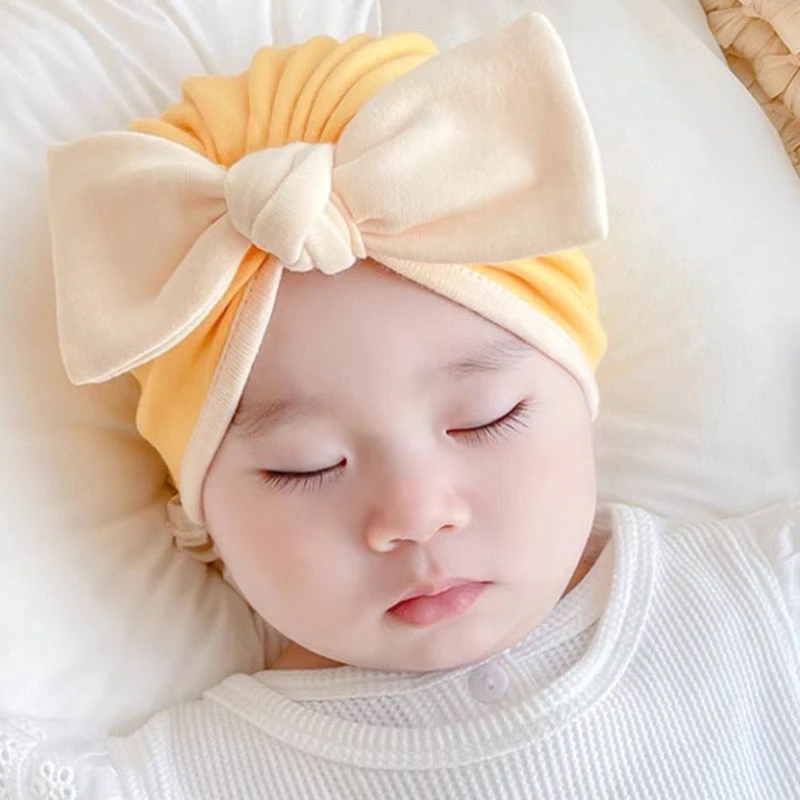 Fnm新生婴儿印度帽子秋冬保暖蝴蝶结护囟门春款0-3-6月宝宝胎帽男