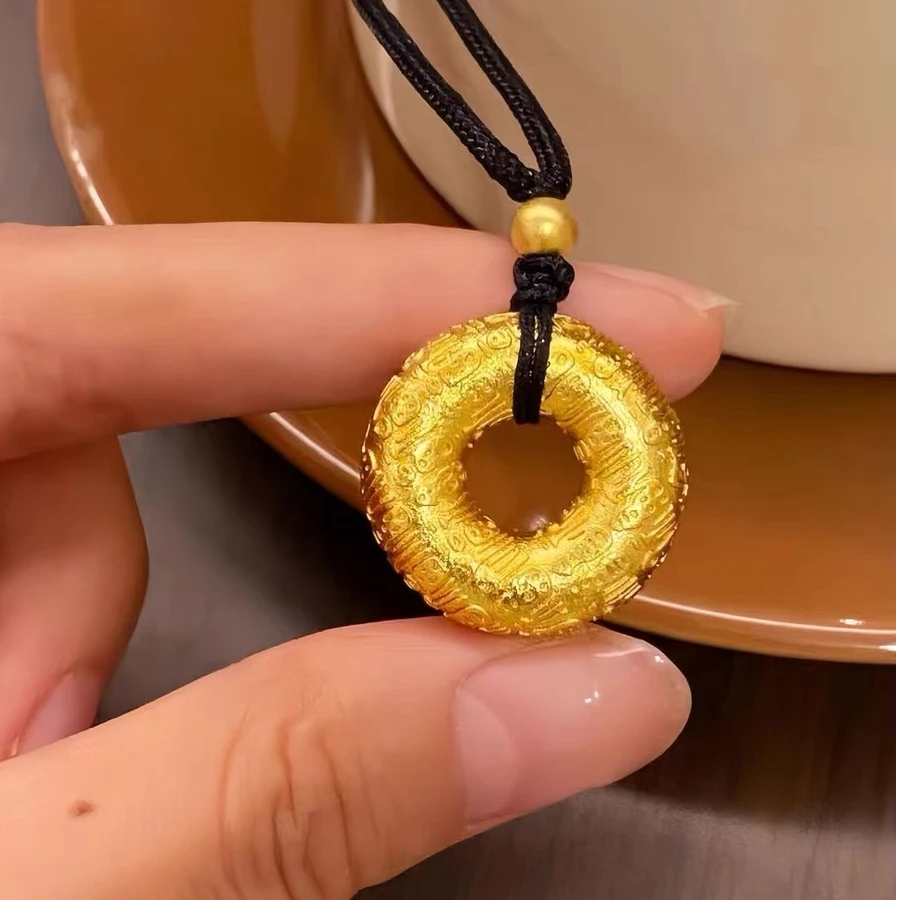 非金属布艺项链 百福平安扣时尚百搭气质简约精美设计感项链