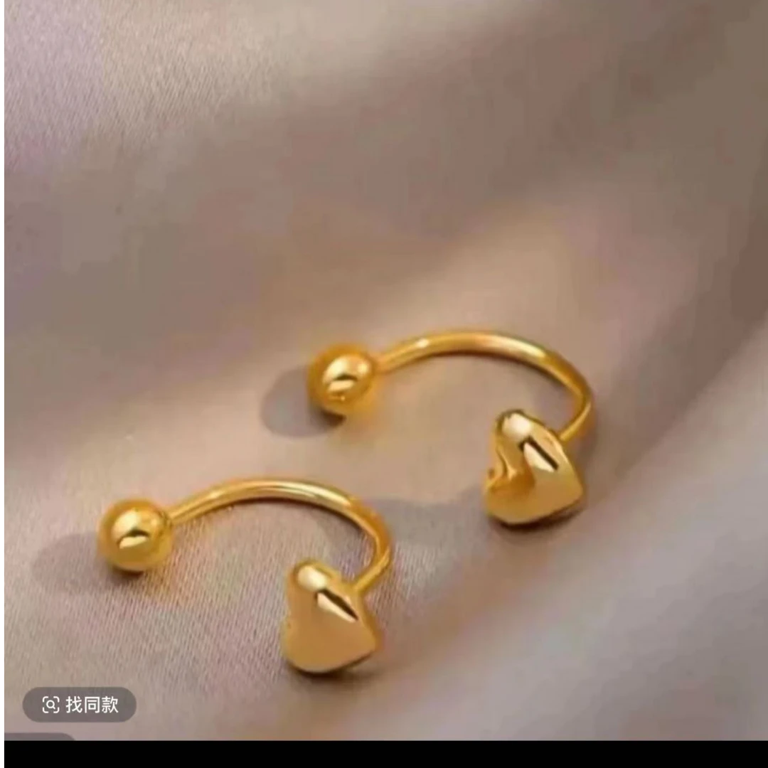 钛钢耳饰 爱心豆豆耳钉