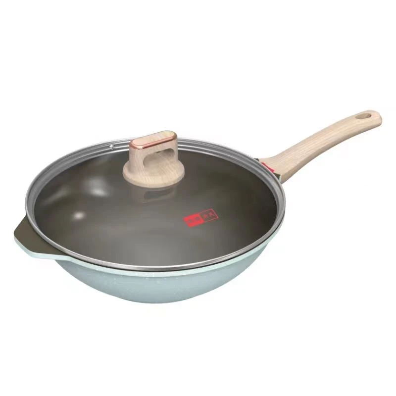 新疆包邮--中康厨具家用有钛不粘健康无涂层炒锅