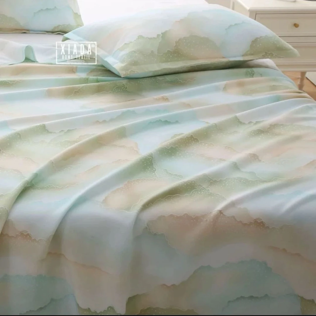 新疆包邮-高定双经双纬花卉油画风100棉床单-2.3*2.5米-山青