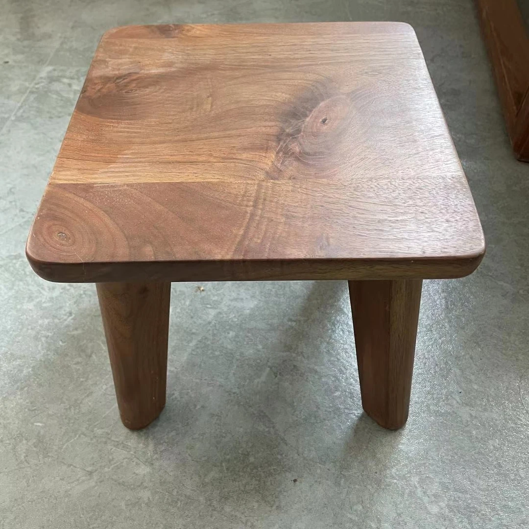 黑胡桃木简约实木极简小方凳凳子鞋凳方形胡桃色换鞋换鞋凳家用