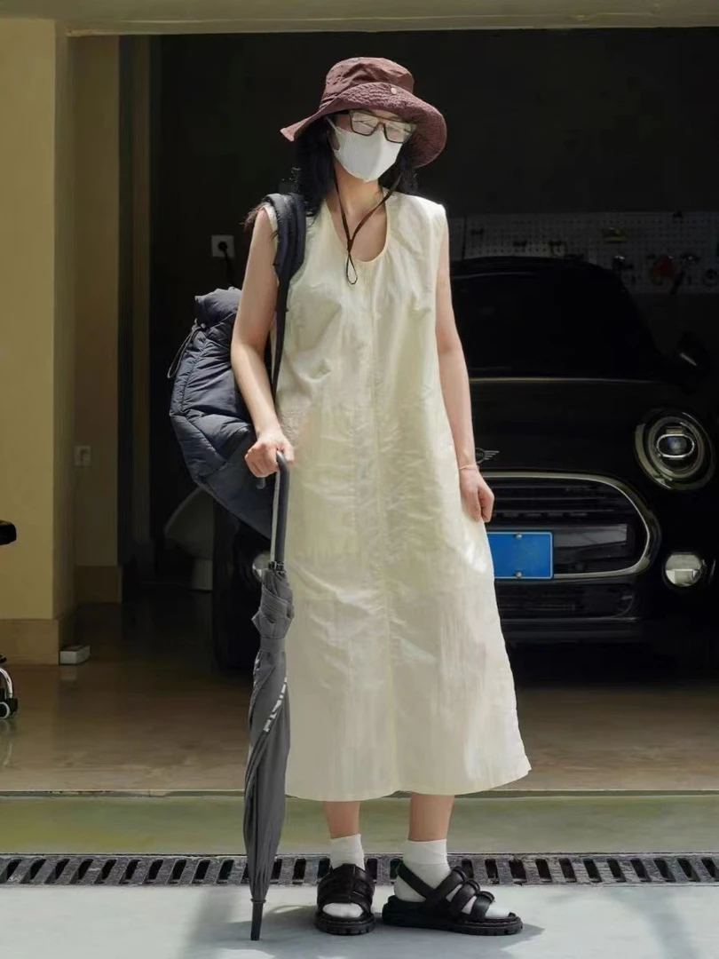 米亚家女装，下单备注编号显瘦气质白色时尚夏季复古法式无袖