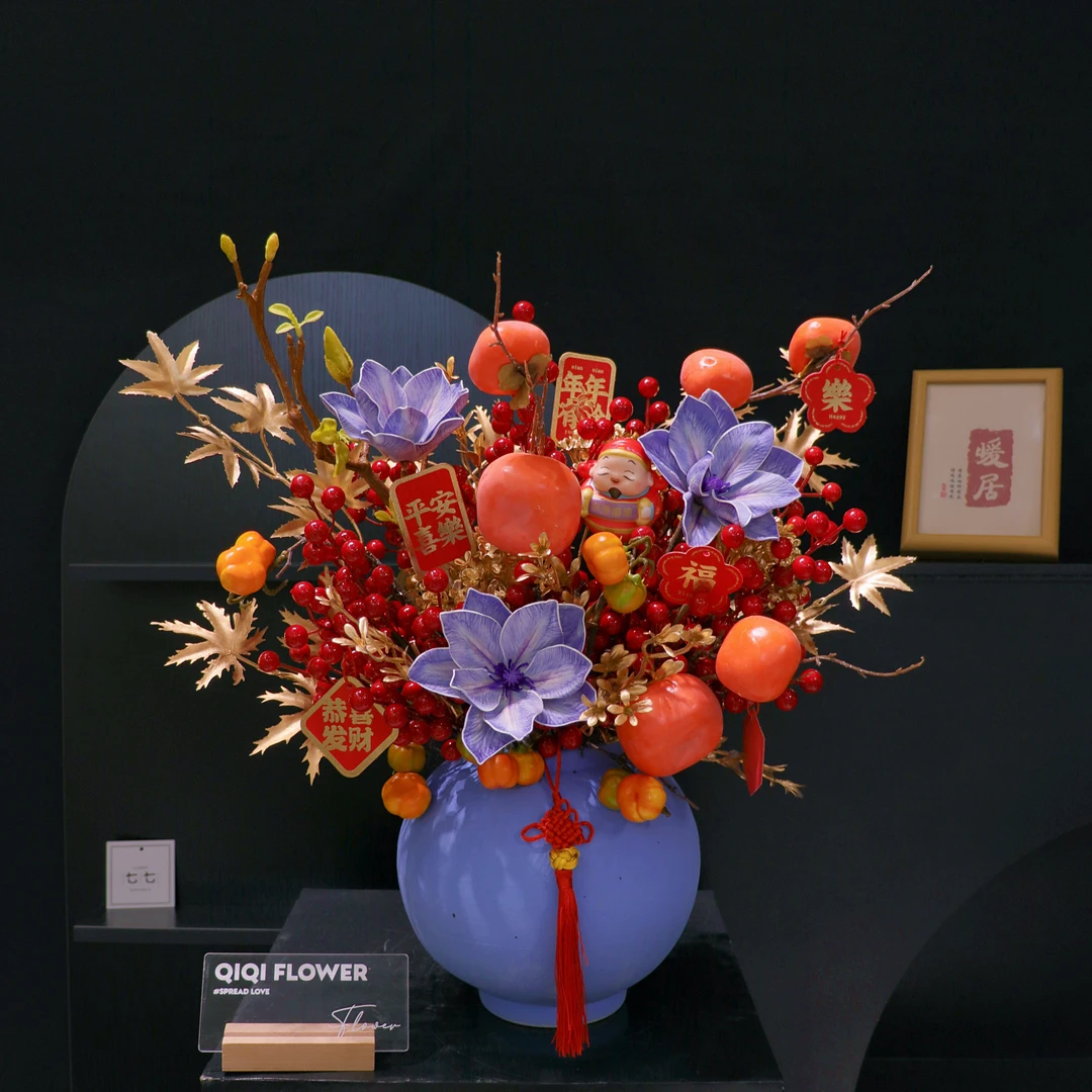 【1帮1】一对陶瓷瓶+材料包不含配件仿真花装饰包装材料