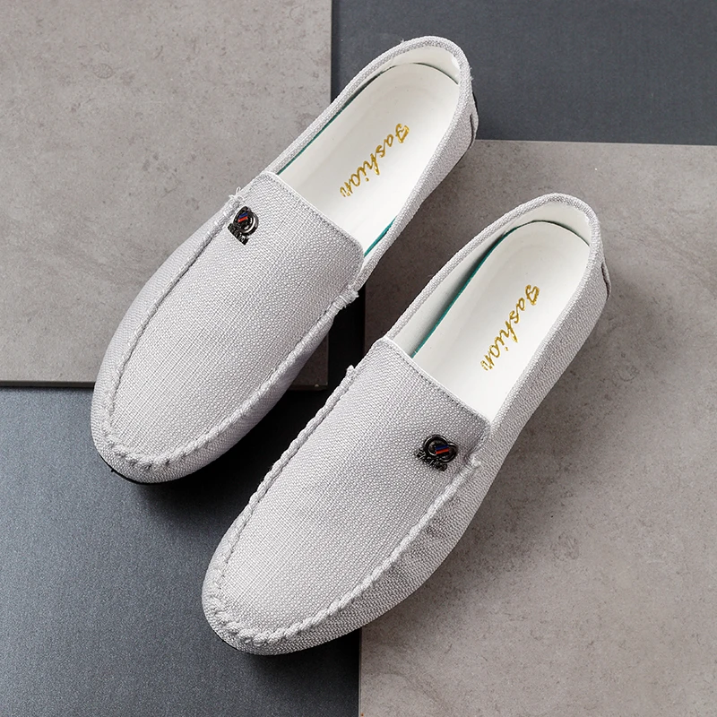 新款布鞋春夏休闲帆布鞋男士薄款懒人透气防臭软底豆豆鞋韩版潮鞋