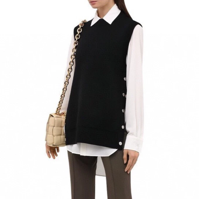 99新 BURBERRY/博柏利 xs码 黑色 无袖 针织 上衣