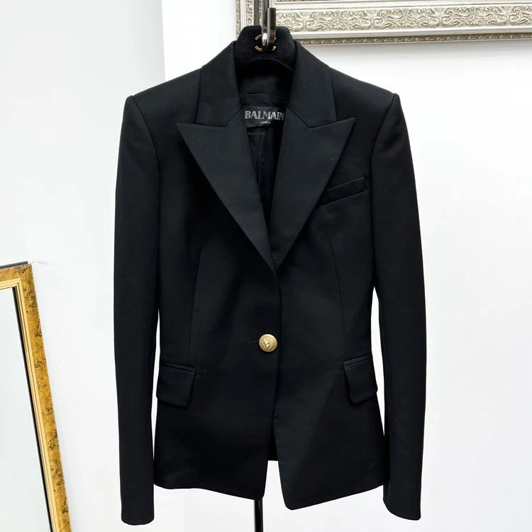 99新 BALMAIN/巴尔曼 36码 黑色 长袖 外套