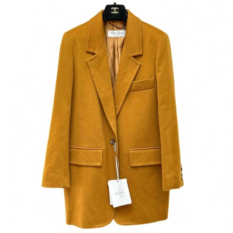 99新 MaxMara F38码 姜黄色 大衣外套