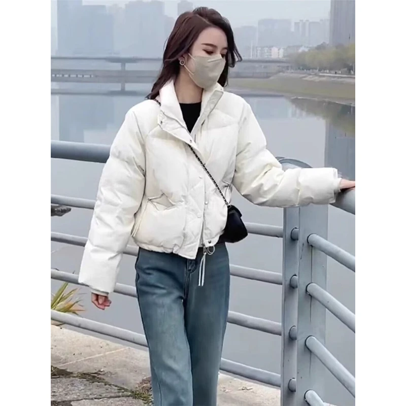 立领小众棉服女短款小个子2025冬季新款宽松高级感加厚面包服外套