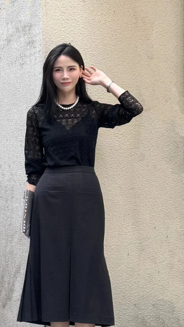 易缔媤蕾丝上衣D33451B6001