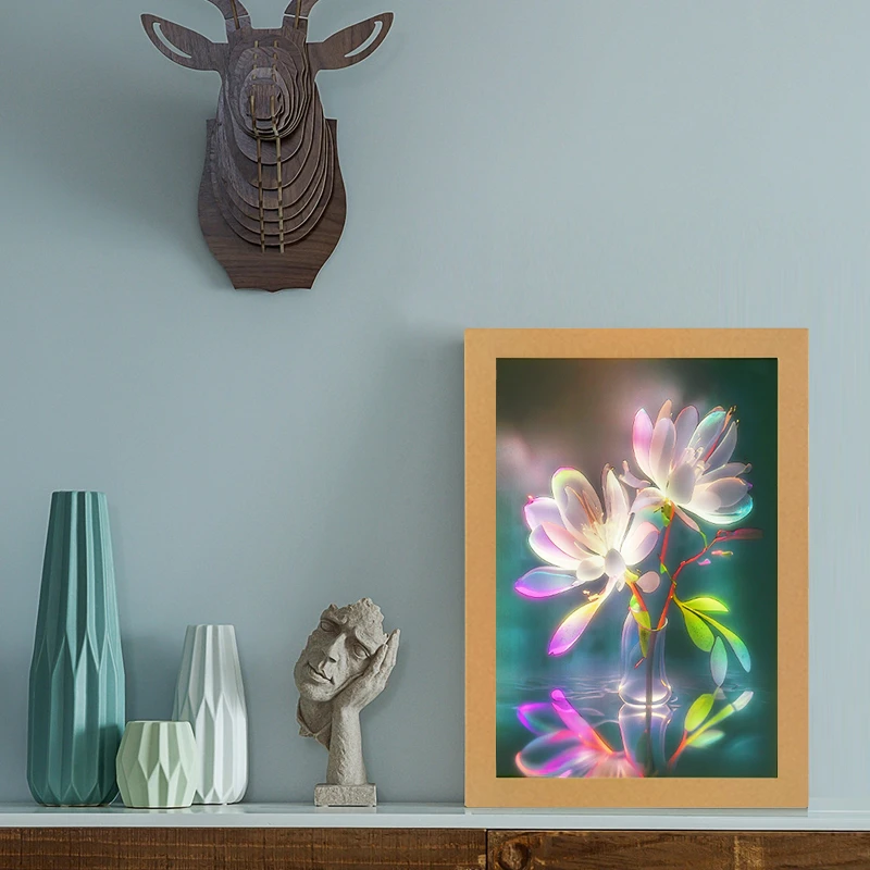 灯光画床头小夜灯送女朋友礼物相框灯光影灯生日礼物灯光氛围灯