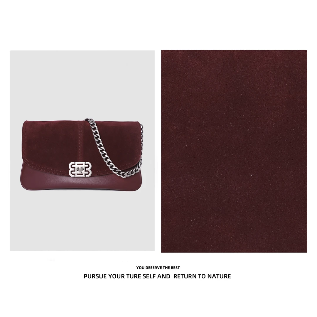 2024新款时尚百搭潮流斜挎包1386#波特酒红