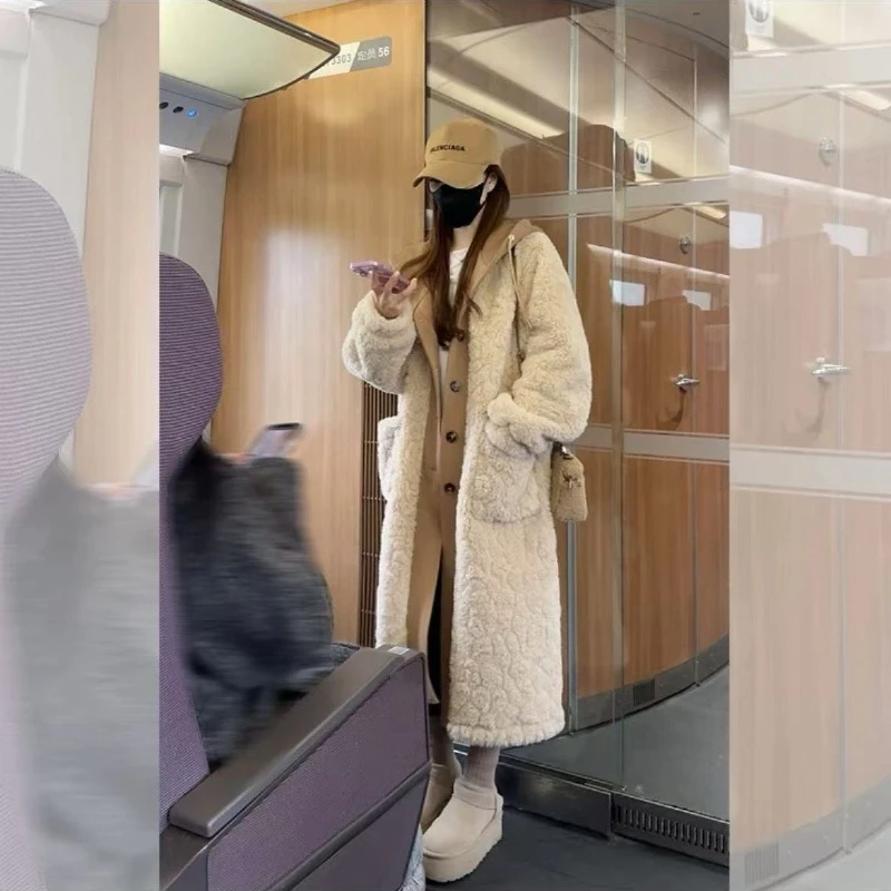 88【冬日暖暖】秋冬温暖保暖假两件连帽毛毛外套 女