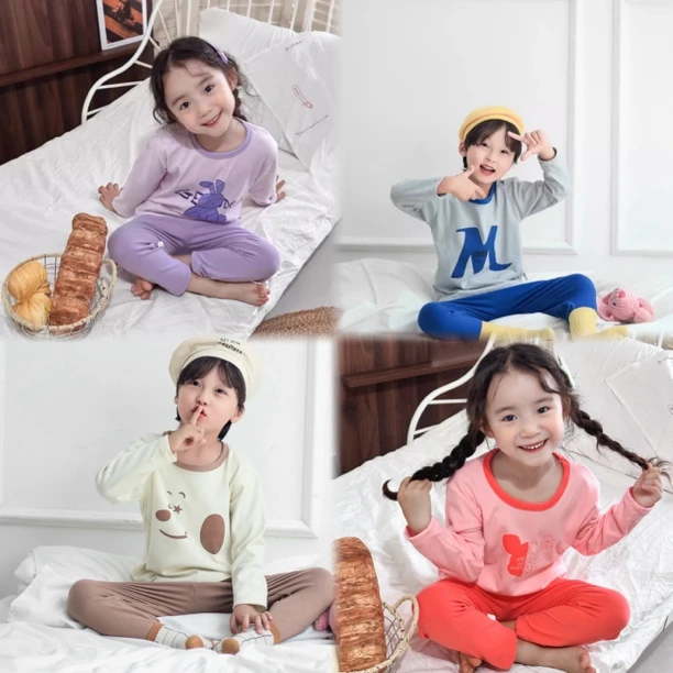 儿童秋冬季超柔男女童套装秋冬睡衣家居服套装