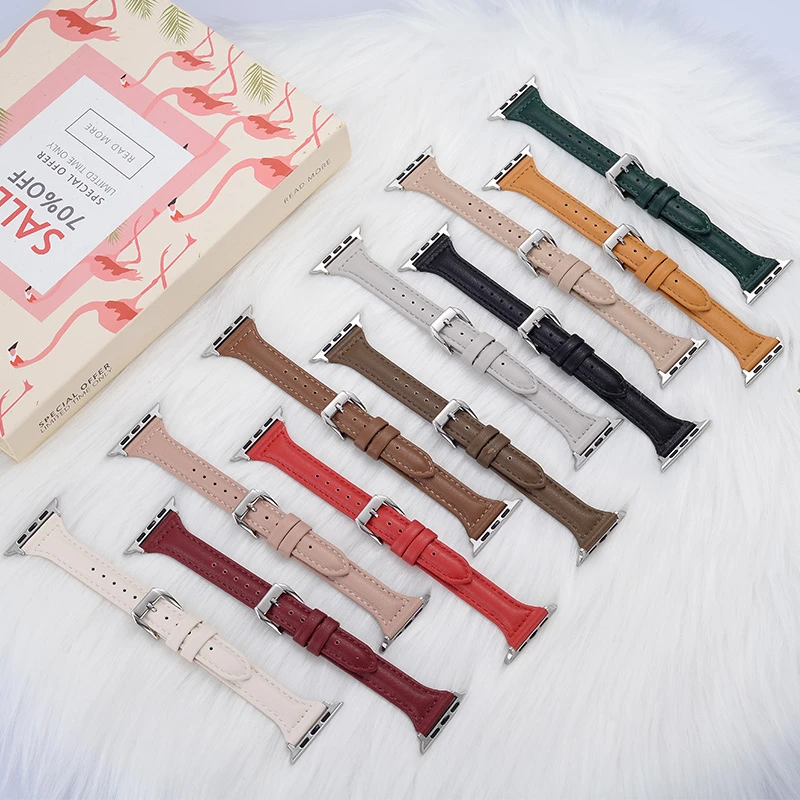 适用苹果iwatch6/5/4/3代手表带apple watch Ultras8/7女细款腕带