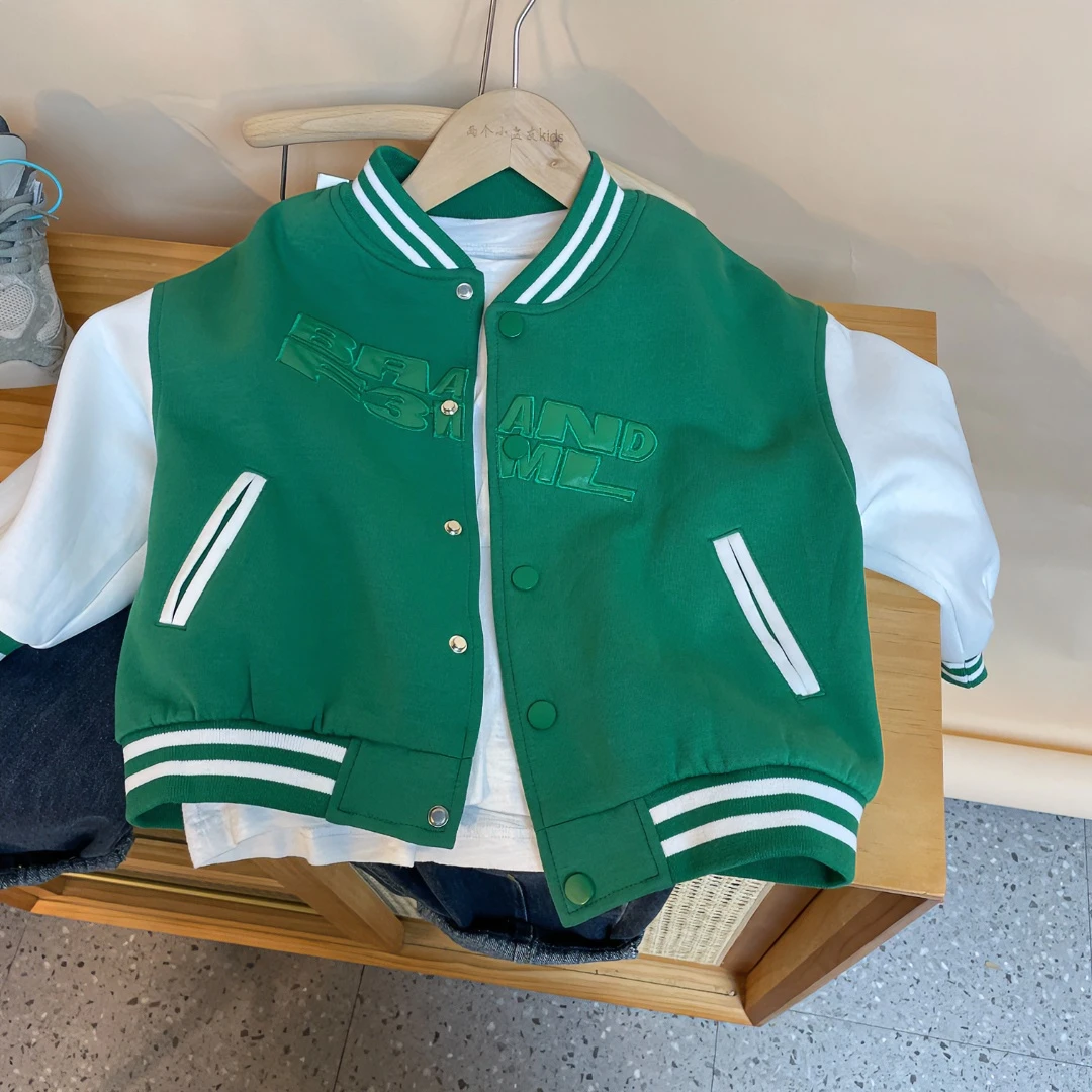 【两个小盆友】秋季新品儿童拼色棒球服帅气中小童夹克外套1618