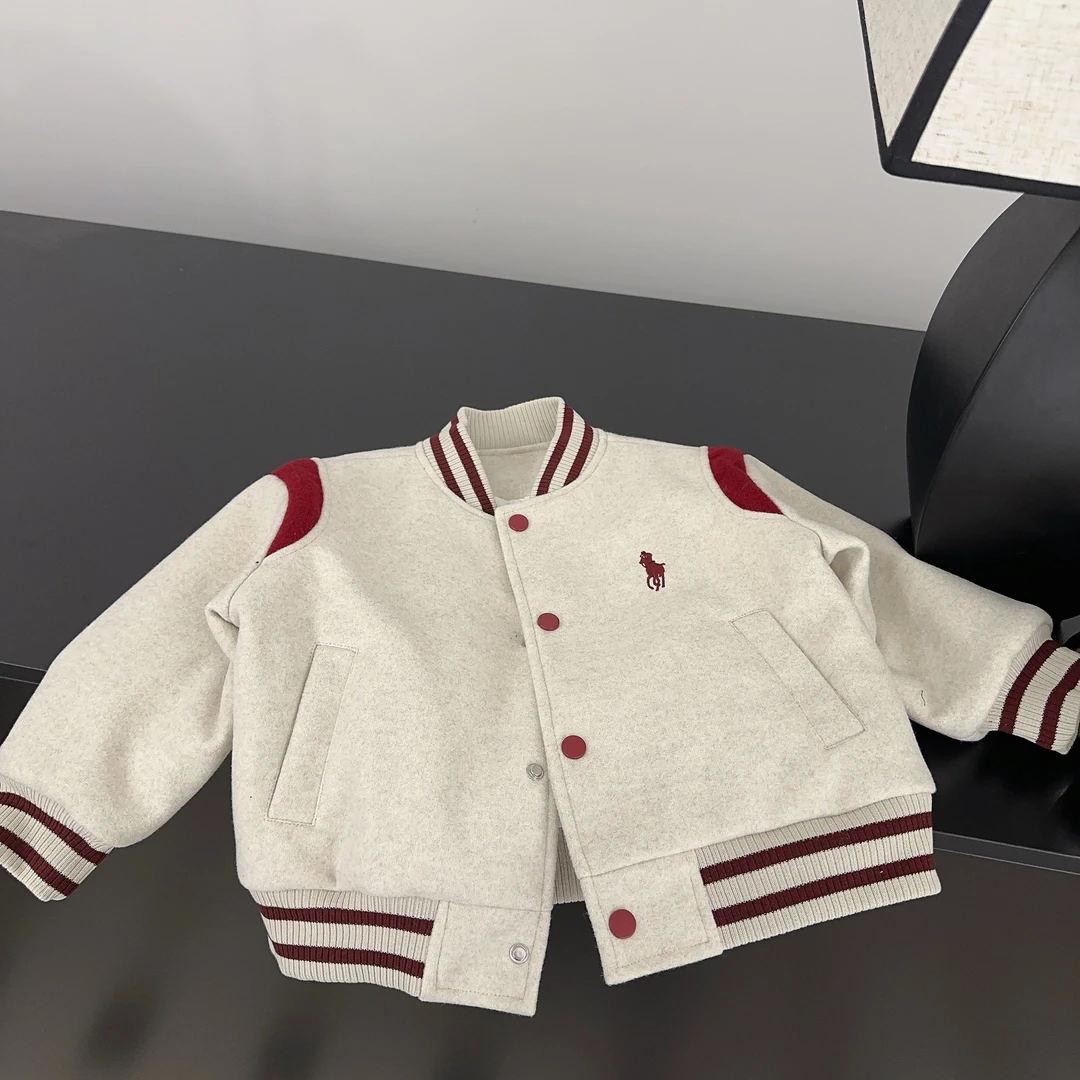 【两个小盆友】2024秋冬季儿童宽松韩版时尚帅气棒球服棉服外套6855
