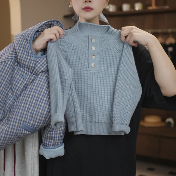 【两个小盆友】2024秋季儿童时尚纯色针织衫百搭韩版中小童毛衣0487